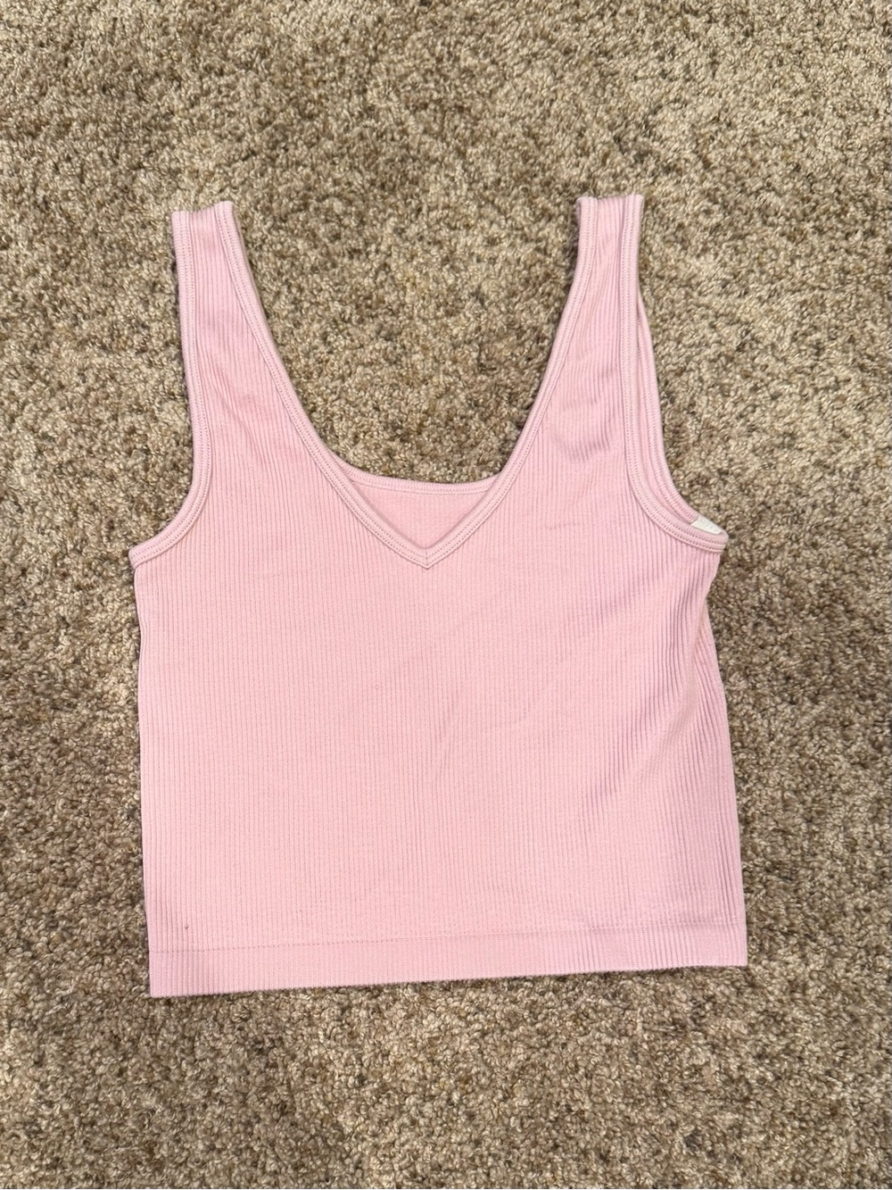Aeropostale Light Pink Ribbed V-Neck Tank